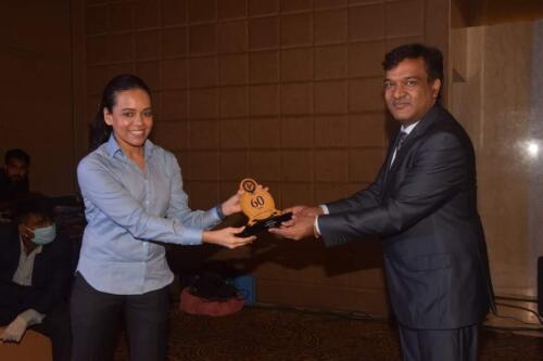 Being felicitated by President, ACAE